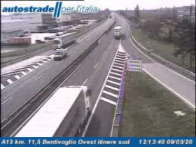 Náhledový obrázek webkamery Bentivoglio - Traffic A13 - KM 11,5